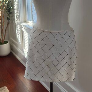 Club Monaco White Beaded Mini Skirt